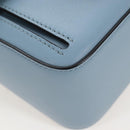 Salvatore Ferragamo Gancini Shoulder Bag Leather Light Blue Gold Auth 207289V-11