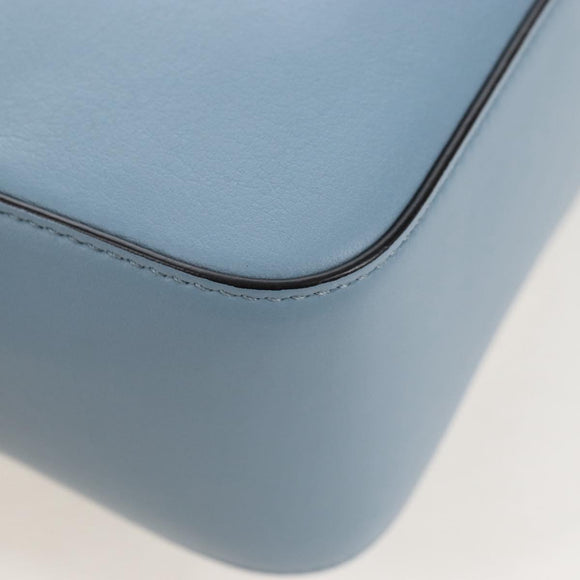 Salvatore Ferragamo Gancini Shoulder Bag Leather Light Blue Gold Auth 207289V