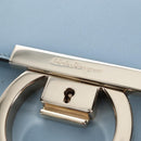 Salvatore Ferragamo Gancini Shoulder Bag Leather Light Blue Gold Auth 207289V-15