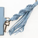 Salvatore Ferragamo Gancini Shoulder Bag Leather Light Blue Gold Auth 207289V-17