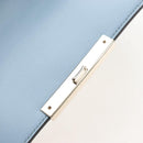 Salvatore Ferragamo Gancini Shoulder Bag Leather Light Blue Gold Auth 207289V-23