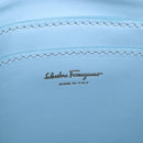 Salvatore Ferragamo Gancini Shoulder Bag Leather Light Blue Gold Auth 207289V-24