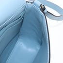 Salvatore Ferragamo Gancini Shoulder Bag Leather Light Blue Gold Auth 207289V-26