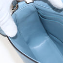 Salvatore Ferragamo Gancini Shoulder Bag Leather Light Blue Gold Auth 207289V-27