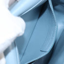 Salvatore Ferragamo Gancini Shoulder Bag Leather Light Blue Gold Auth 207289V-28
