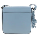 Salvatore Ferragamo Gancini Shoulder Bag Leather Light Blue Gold Auth 207289V-3
