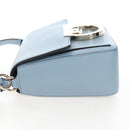 Salvatore Ferragamo Gancini Shoulder Bag Leather Light Blue Gold Auth 207289V-4