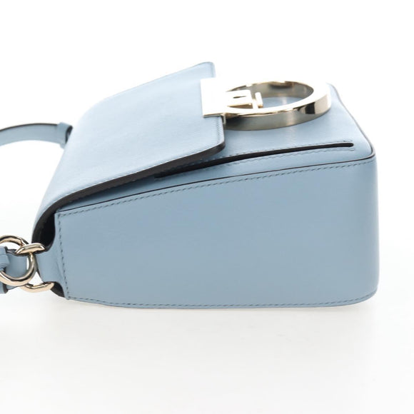 Salvatore Ferragamo Gancini Shoulder Bag Leather Light Blue Gold Auth 207289V
