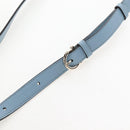 Salvatore Ferragamo Gancini Shoulder Bag Leather Light Blue Gold Auth 207289V-8