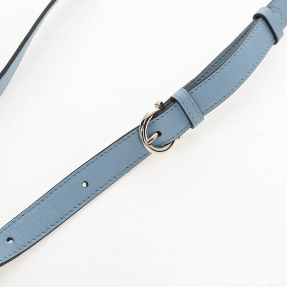 Salvatore Ferragamo Gancini Shoulder Bag Leather Light Blue Gold Auth 207289V