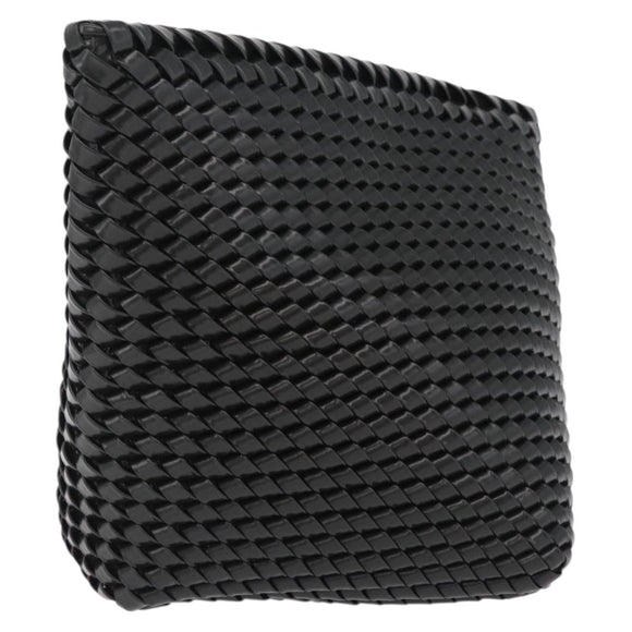 Bottega Veneta INTRECCIATO Clutch Bag Leather Dark Brown Silver Auth 207291M