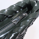 Bottega Veneta INTRECCIATO Clutch Bag Leather Dark Brown Silver Auth 207291M-12