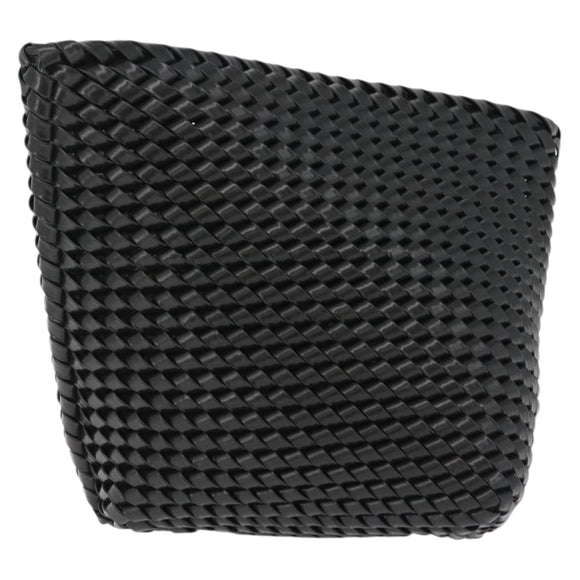 Bottega Veneta INTRECCIATO Clutch Bag Leather Dark Brown Silver Auth 207291M