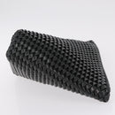 Bottega Veneta INTRECCIATO Clutch Bag Leather Dark Brown Silver Auth 207291M-5