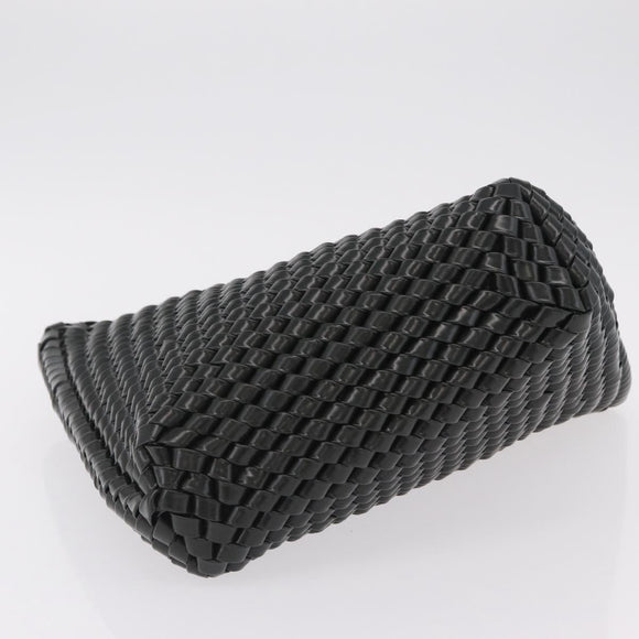 Bottega Veneta INTRECCIATO Clutch Bag Leather Dark Brown Silver Auth 207291M