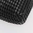 Bottega Veneta INTRECCIATO Clutch Bag Leather Dark Brown Silver Auth 207291M-8