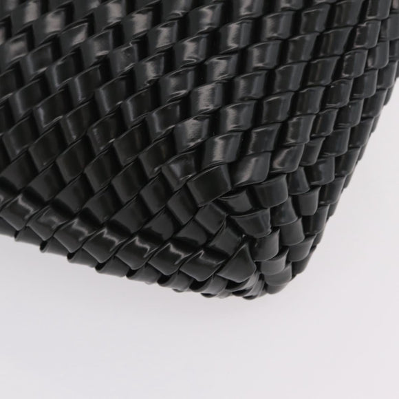 Bottega Veneta INTRECCIATO Clutch Bag Leather Dark Brown Silver Auth 207291M