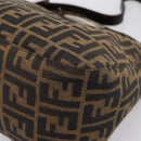 FENDI Zucca Canvas Mamma Baguette Shoulder Bag Black Silver Auth 207292V-9