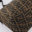 FENDI Zucca Canvas Mamma Baguette Shoulder Bag Black Silver Auth 207292V-16