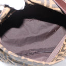 FENDI Zucca Canvas Mamma Baguette Shoulder Bag Black Silver Auth 207292V-11