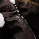 FENDI Zucca Canvas Mamma Baguette Shoulder Bag Black Silver Auth 207292V-12