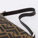 FENDI Zucca Canvas Mamma Baguette Shoulder Bag Black Silver Auth 207292V-7