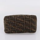 FENDI Zucca Canvas Mamma Baguette Shoulder Bag Black Silver Auth 207292V-5