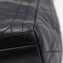Christian Dior Lady Dior Canage Hand Bag Lamb Skin Black Gold Tone Auth 207293V-9
