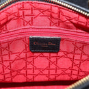 Christian Dior Lady Dior Canage Hand Bag Lamb Skin Black Gold Tone Auth 207293V-12