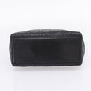 Christian Dior Lady Dior Canage Hand Bag Lamb Skin Black Gold Tone Auth 207293V-5
