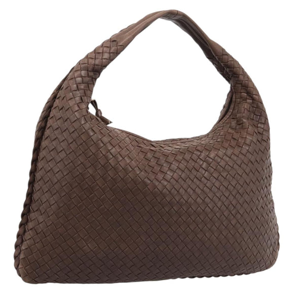 Bottega Veneta INTRECCIATO Hobo Shoulder Bag Leather Brown 115654 Auth 207295V
