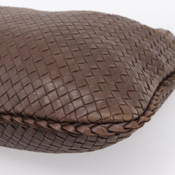 Bottega Veneta INTRECCIATO Hobo Shoulder Bag Leather Brown 115654 Auth 207295V
