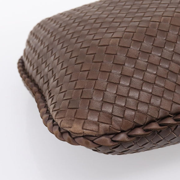 Bottega Veneta INTRECCIATO Hobo Shoulder Bag Leather Brown 115654 Auth 207295V