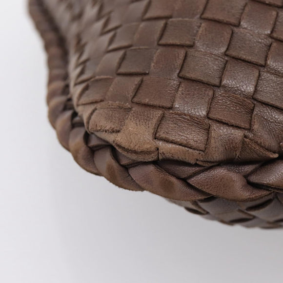 Bottega Veneta INTRECCIATO Hobo Shoulder Bag Leather Brown 115654 Auth 207295V