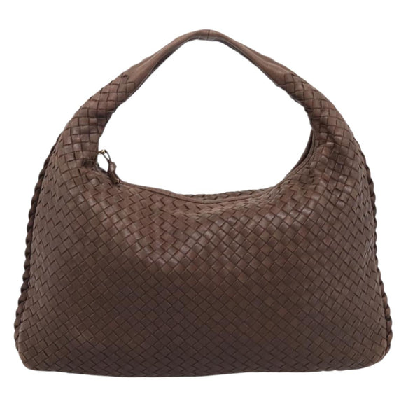 Bottega Veneta INTRECCIATO Hobo Shoulder Bag Leather Brown 115654 Auth 207295V