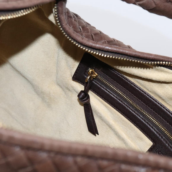 Bottega Veneta INTRECCIATO Hobo Shoulder Bag Leather Brown 115654 Auth 207295V