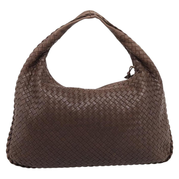 Bottega Veneta INTRECCIATO Hobo Shoulder Bag Leather Brown 115654 Auth 207295V