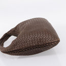 Bottega Veneta INTRECCIATO Hobo Shoulder Bag Leather Brown 115654 Auth 207295V-3