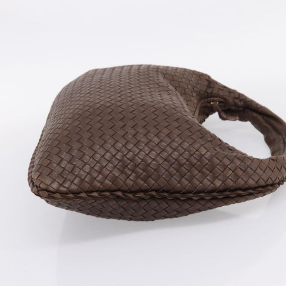 Bottega Veneta INTRECCIATO Hobo Shoulder Bag Leather Brown 115654 Auth 207295V