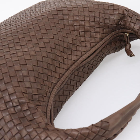 Bottega Veneta INTRECCIATO Hobo Shoulder Bag Leather Brown 115654 Auth 207295V