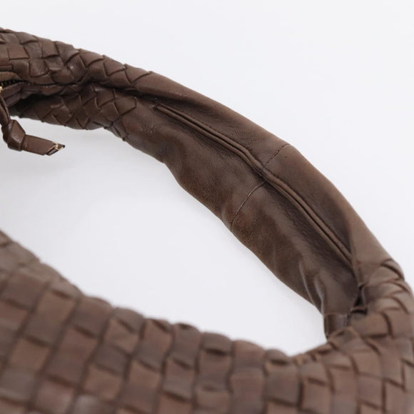 Bottega Veneta INTRECCIATO Hobo Shoulder Bag Leather Brown 115654 Auth 207295V
