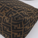 FENDI Zucca Canvas Mamma Baguette Shoulder Bag Brown Silver Auth 207296A-12