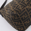 FENDI Zucca Canvas Mamma Baguette Shoulder Bag Brown Silver Auth 207296A-13