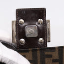 FENDI Zucca Canvas Mamma Baguette Shoulder Bag Brown Silver Auth 207296A-17