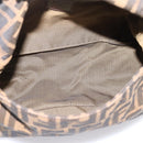 FENDI Zucca Canvas Mamma Baguette Shoulder Bag Brown Silver Auth 207296A-19