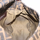 FENDI Zucca Canvas Mamma Baguette Shoulder Bag Brown Silver Auth 207296A-20