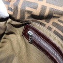 FENDI Zucca Canvas Mamma Baguette Shoulder Bag Brown Silver Auth 207296A-22