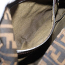 FENDI Zucca Canvas Mamma Baguette Shoulder Bag Brown Silver Auth 207296A-23