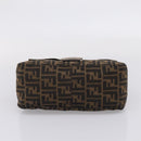 FENDI Zucca Canvas Mamma Baguette Shoulder Bag Brown Silver Auth 207296A-9