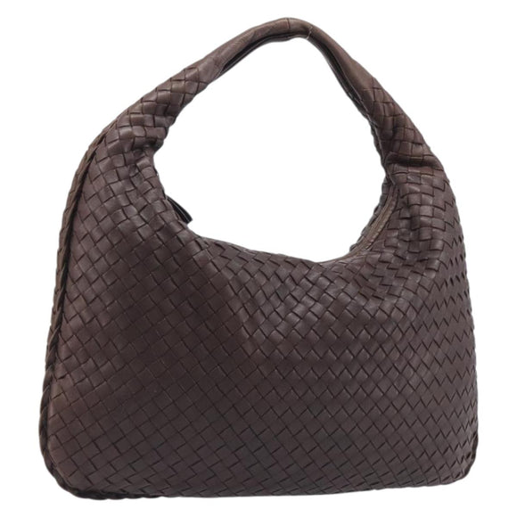 Bottega Veneta INTRECCIATO Hobo Shoulder Bag Leather Brown 115653 Auth 207297V